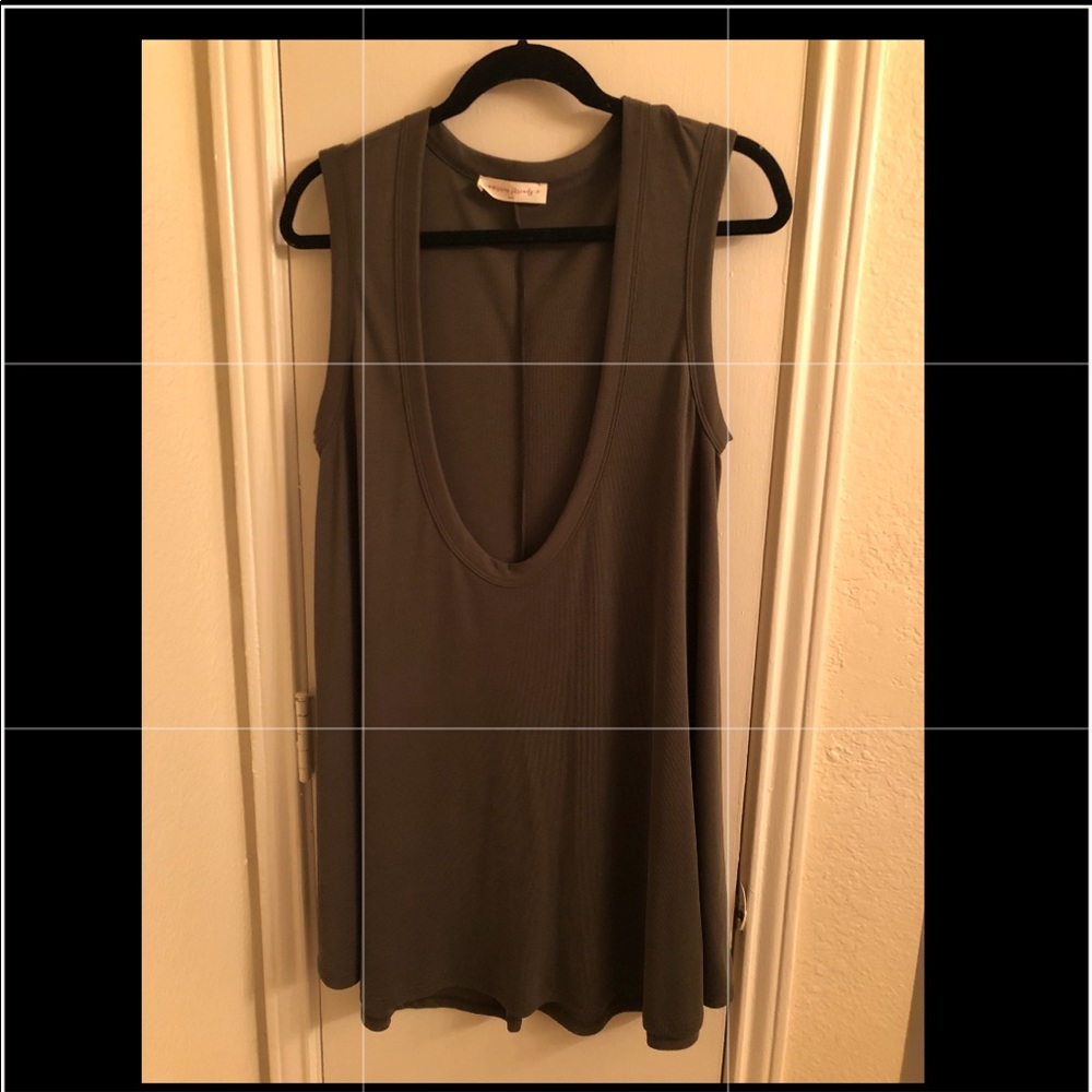 Deep scoop neck dress